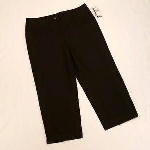 AB Studio Opposites Attract Dress Capri Pants Zip Up Leg Black Women's 8 NWT